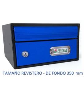 BUZONES URBAN 2535 - Con cuerpo de acero electrozincado negro y puerta de acero electrozincado AZUL