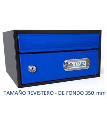 BUZONES URBAN 2535 - Con cuerpo de acero electrozincado negro y puerta de acero electrozincado AZUL