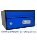 BUZONES URBAN 2535 - Con cuerpo de acero electrozincado negro y puerta de acero electrozincado AZUL