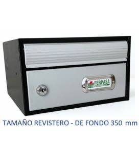 BUZONES URBAN 2535 - Con cuerpo de acero electrozincado NEGRO y puerta de acero electrozincado PLATA 