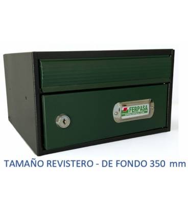 BUZONES URBAN 2535 - Con cuerpo de acero electrozincado negro y puerta de acero electrozincado verde oscuro