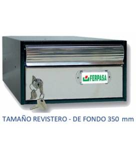 BUZONES URBAN 2535 - Con cuerpo de acero electrozincado negro y puerta de acero electrozincado amarillo. 
