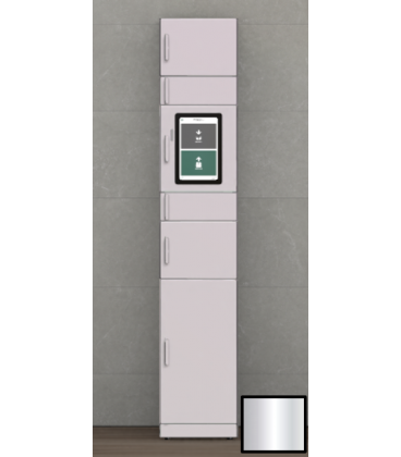 Univers - Buzón de paquetería inteligente, columna U4205A - NEGRO/ PUERTA INOX