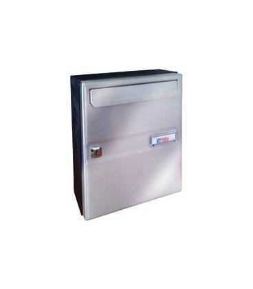 Buzones Btv, Venus 14407 cuerpo de acero negro pintado y puerta de Acero Inox Brillo, apto para el interior
