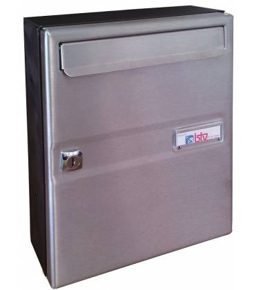 Buzones Btv, Venus 14406 cuerpo de acero negro pintado y puerta de Acero Inox Mate, apto para el interior