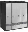 Buzones btv, Serie Prisma-acceso-superior 46129, con cuerpo en acero pintado negro y puerta en acero Plata - g4