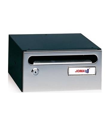 Buzón Hall 20- 03212- cuerpo de acero electrocincado negro y puerta en acero electrocincado Inox Brillo AISI 430