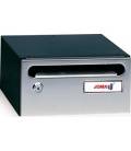 Buzón Hall 20- 03212- cuerpo de acero electrocincado negro y puerta en acero electrocincado Inox Brillo AISI 430