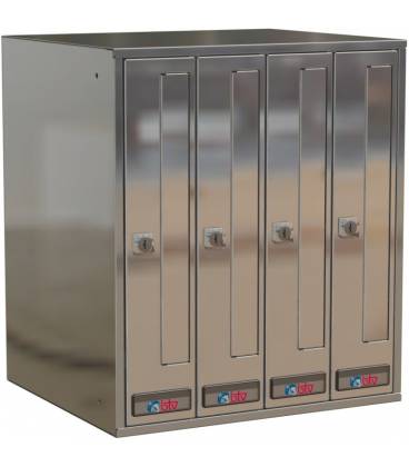 Buzones BTV Prisma Acceso Frontal 46330 cuerpo y puerta en Acero Inoxidable Brillo completo G4. Carga Frontal.