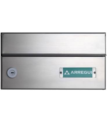 Buzón Infinity, H2000-05- con cuerpo de acero negro y puerta de acero inoxidable Inox Satinado. 