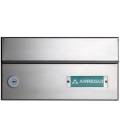 Buzón Infinity, H2000-05- con cuerpo de acero negro y puerta de acero inoxidable Inox Satinado. 