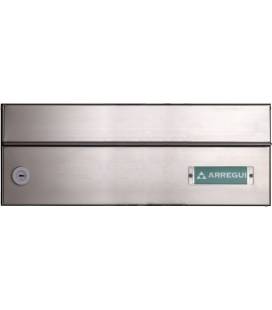 INFINITY - H2100-05-Buzón con cuerpo de acero negro y puerta de acero inoxidable Inox Satinado.