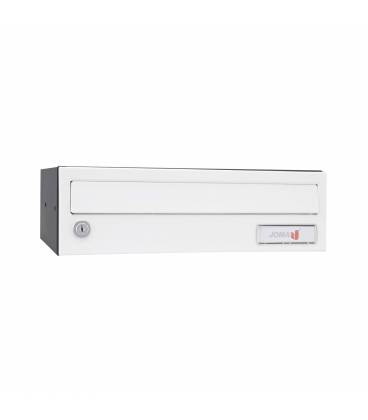 Buzón Kompact Push H360- 83152-con cuerpo en acero electrocincado negro y puerta en acero electrocincado blanco