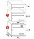 3 alturas disponibles de Buzones Kompact Push H360
