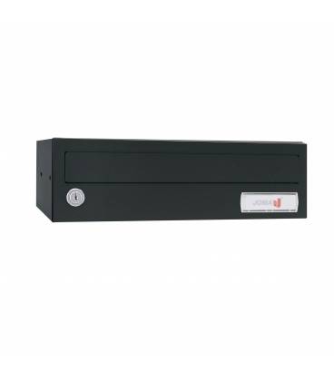 Buzón Kompact Push H360- 83153-con cuerpo en acero electrocincado negro y puerta en acero electrocincado negro