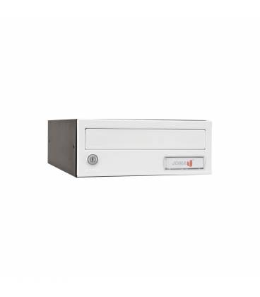 Buzón Kompact Push H270- 83102-con cuerpo en acero electrocincado negro y puerta en acero electrocincado blanco