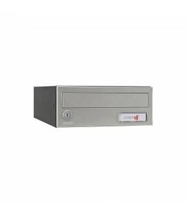 Buzón Kompact Push H270- 83100-con cuerpo en acero electrocincado negro y puerta en acero electrocincado Pintura Inox