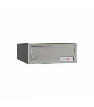 Buzón Kompact Push H270- 83100-con cuerpo en acero electrocincado negro y puerta en acero electrocincado Pintura Inox
