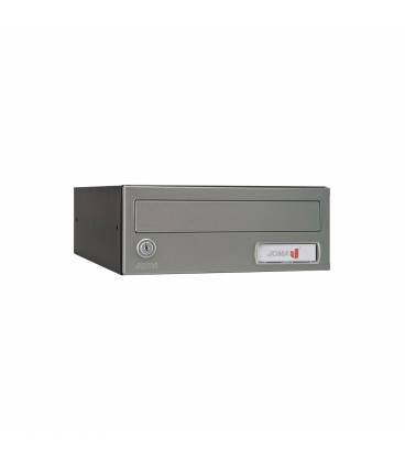 Buzón Kompact Push H270- 83106-con cuerpo en acero electrocincado negro y puerta en acero electrocincado Inox Mate AISI 304