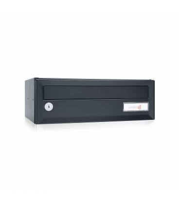 Buzón Joma, Artico Push H370 -03603- Con cuerpo en acero electrocincado Negro y puerta en acero electrocincado Negro