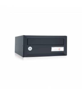 Buzón Joma, Artico Push H275-03628- Con cuerpo en acero electrocincado Negro y puerta en acero electrocincado Negro