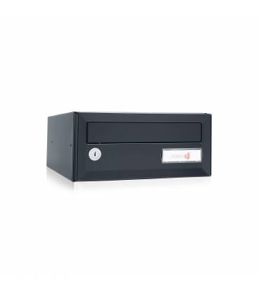 Buzón Joma, Artico Push H275-03628- Con cuerpo en acero electrocincado Negro y puerta en acero electrocincado Negro