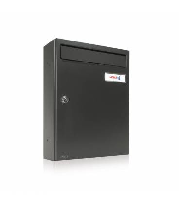Buzón Kompact V270-81120- cuerpo y puerta en acero electrocincado, color todo Negro Mate, para exterior e interior