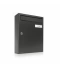 Buzón Kompact V270-81120- cuerpo y puerta en acero electrocincado, color todo Negro Mate, para exterior e interior