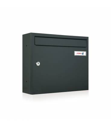 Buzón Kompact V360-81107- cuerpo y puerta en acero electrocincado, color todo Negro Mate, para exterior e interior
