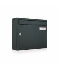 Buzón Kompact V360-81107- cuerpo y puerta en acero electrocincado, color todo Negro Mate, para exterior e interior