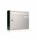 Buzón Kompact V360-81105- cuerpo y puerta en acero electrocincado, color Negro / Inox Mate AISI, para exterior e interior