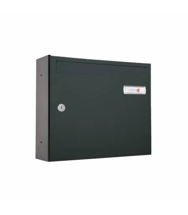 Buzón Joma, kompact Push V360- 83253, cuerpo y puerta de acero electrocincado color todo Negro