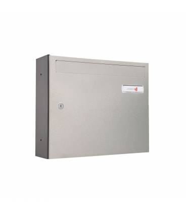 Buzón Joma, kompact Push V360- 83256, cuerpo de acero electrocincado Negro y puerta de acero electrocincado Inox Mate AISI 304