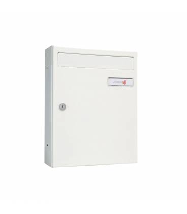 Buzón Joma, kompact Push V270- 83202, cuerpo y puerta de acero electrocincado color todo Blanco.