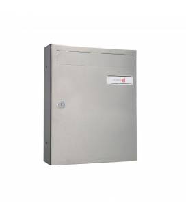 Buzón Joma, kompact Push V270- 83206, cuerpo de acero electrocincado Negro y puerta en acero electrocincado Inox Mate AISI 304