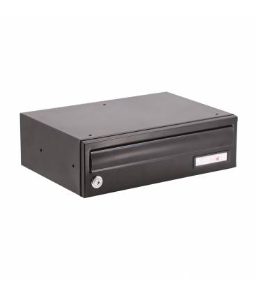 Buzón Kompact EVO H360-81413, con cuerpo color negro y puerta color negro, apto para el exterior.