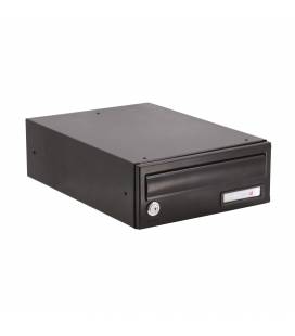 Buzón Kompact EVO H270 -81403- con cuerpo color negro y puerta color negro, apto para el exterior.