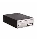 Buzón Kompact EVO H270-81404, con cuerpo color negro y puerta color Pintura Inox, apto para el exterior.