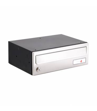 Buzón Joma, Horizon H3425 -82613- cuerpo en acero electrocincado Negro y puerta en acero electrocincado Inox Mate AISI 304