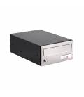 Buzón Joma, Horizon H2435 -82608- cuerpo en acero electrocincado Negro y puerta en acero electrocincado Inox AISI 304 mate