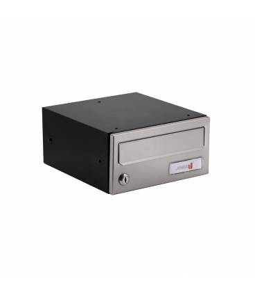 Buzón Joma Horizon h2425- 82602- cuerpo de acero electrocincado negro y puerta de acero electrocincado Pintura Inox.