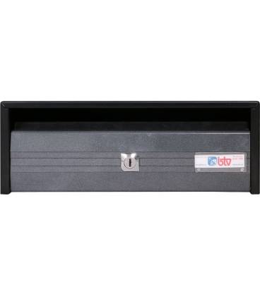 Buzón Troya Btv 11442, cuerpo negro pintado y puerta Granito, apto para interior, antivandálico. 
