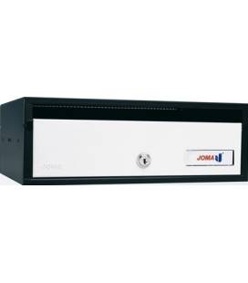 Buzón Joma, Lobby H3425- 82040U-cuerpo en acero electrocincado negro y puerta en acero electrocincado Blanco.