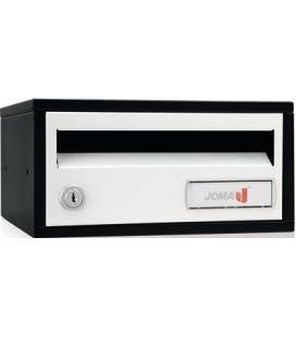 Buzón Joma, Indico h2425- 82332U-cuerpo en acero electrocincado negro y puerta en acero lacado Blanco.