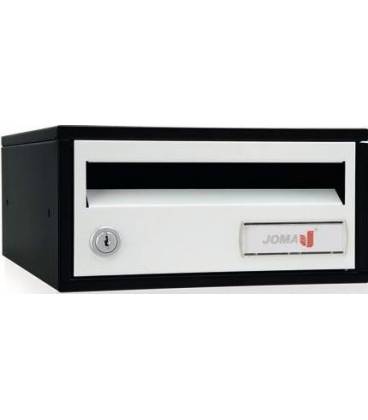 Buzón Joma, Indico h2435- 82317U-cuerpo en acero electrocincado negro y puerta en acero electrocincado Blanco.