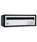 Buzón Joma, Indico h3425- 82302U-cuerpo en acero electrocincado negro y puerta en acero electrocincado Blanco.