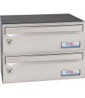 Buzones BTV Barajas 26346, cuerpo negro pintado y puerta acero Inox Brillo G2