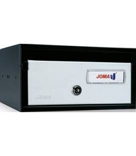 Buzón Joma, Lobby H2425- 82026U-cuerpo en acero electrocincado negro y puerta en acero electrocincado Inox Brillo AISI 430
