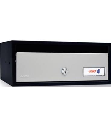 Buzón Lobby H3425- 82040U-cuerpo en acero electrocincado negro y puerta en acero electrocincado Pintura Inox, antihuellas.