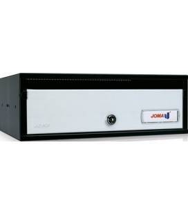 Buzón Lobby H3425- 82040U-cuerpo en acero electrocincado negro y puerta en acero electrocincado Inox Brillo AISI 340